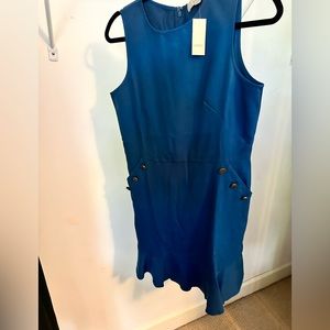 Blue dress with pockets and buttons NWT
